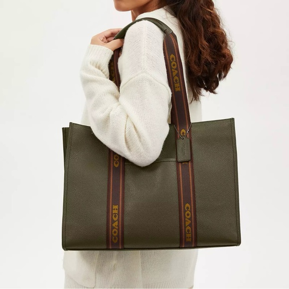 Coach Large Olive Green Smith Tote Bag - Picture 1 of 11